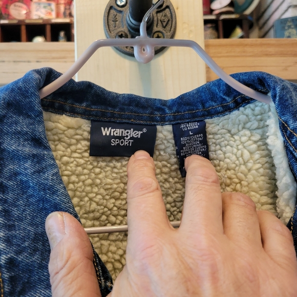 Wrangler denim and faux shearling coat - Picture 2 of 4